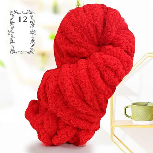 500g of Thick Chenille Yarn for Blankets, Ultra-Soft, Thick, Fluffy,