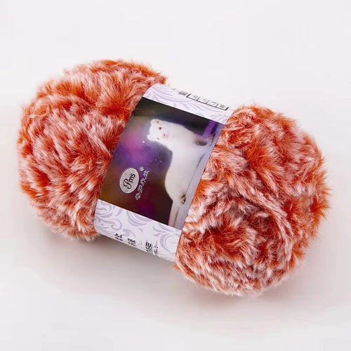 Skeins Faux Fur Yarn Soft Fluffy for Crocheting Fur Mink Hat Hand