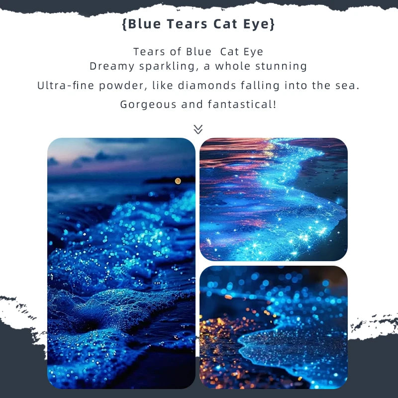 PERPECT COLOR Blue Tears Cat Eye Series, 3 Colors 1pc/3g Unique Blue