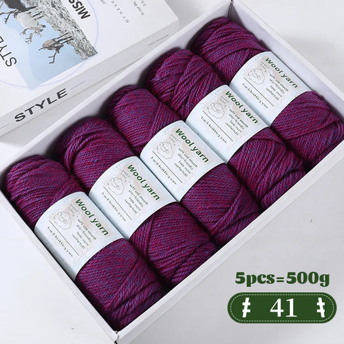 500g Gradient Dyed Rainbow Alpaca Wool Yarn, Thick Yarn for Hand