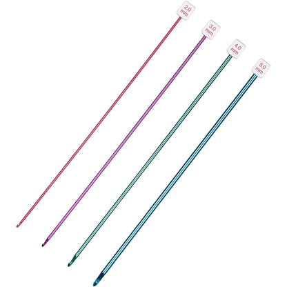 11 Size Tunisian Afghan Crochet Hooks Knit Needles Multicolor Aluminum