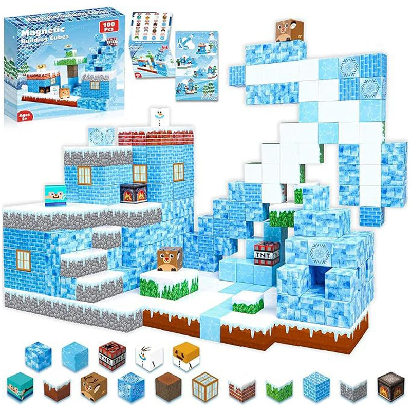 Magnetic Building Blocks Mine World Magnet Cube for Stacking