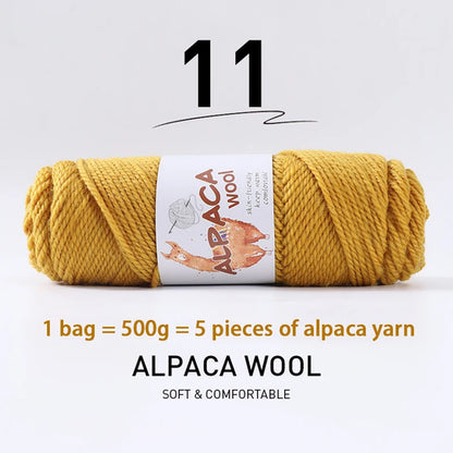 500g High-Quality Alpaca Wool Yarn 245 Thick Wool Yarn Casual Knitting