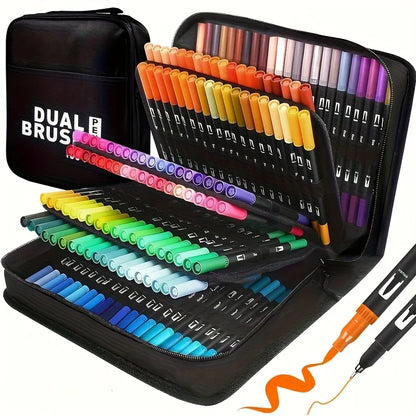 Vibrant Double-Ended Watercolor Markers – Art Set for Drawing
