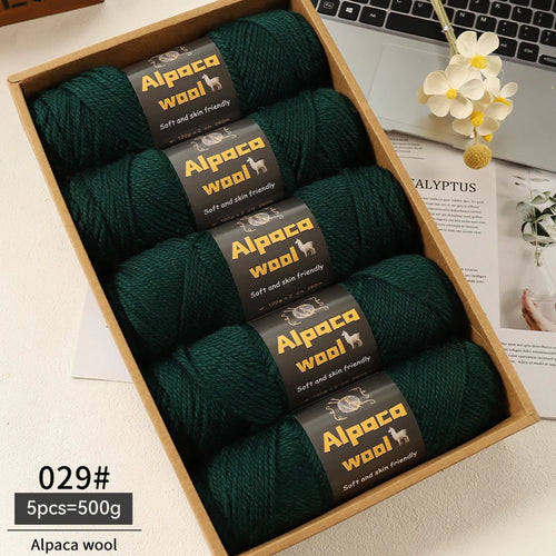 500g Alpaca Wool 245 Chunky Knitting Yarn Multi-Color Autumn and