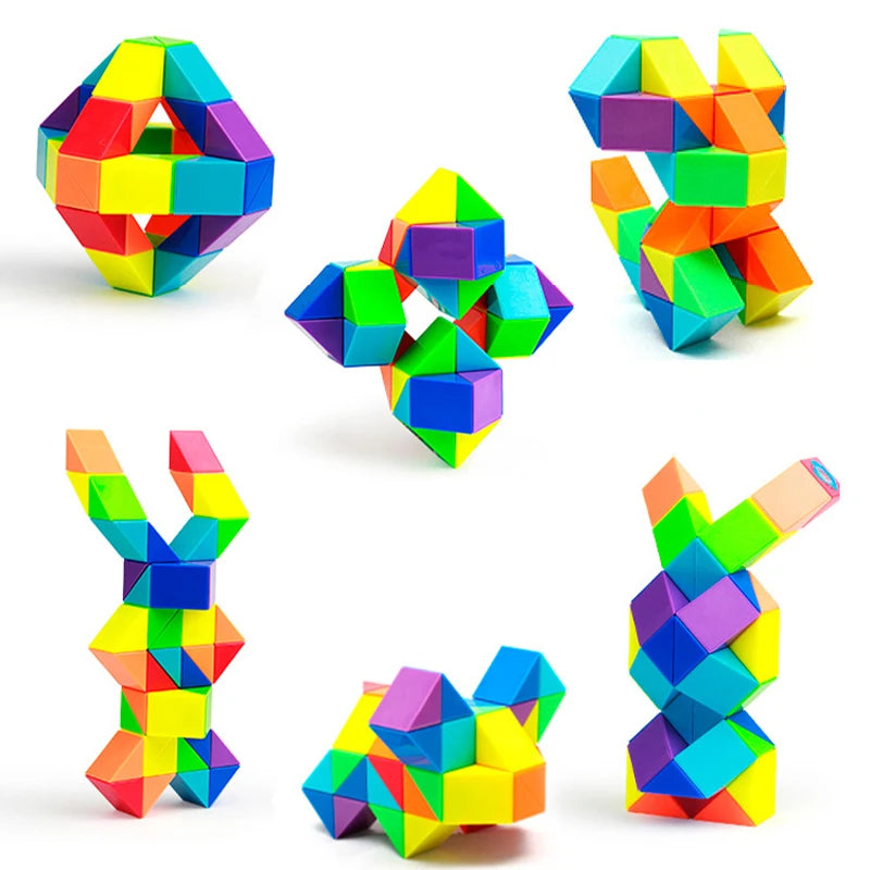 Colored Magic Cube Toys Magic Rule Snake Multi-color Puzzle Fidget