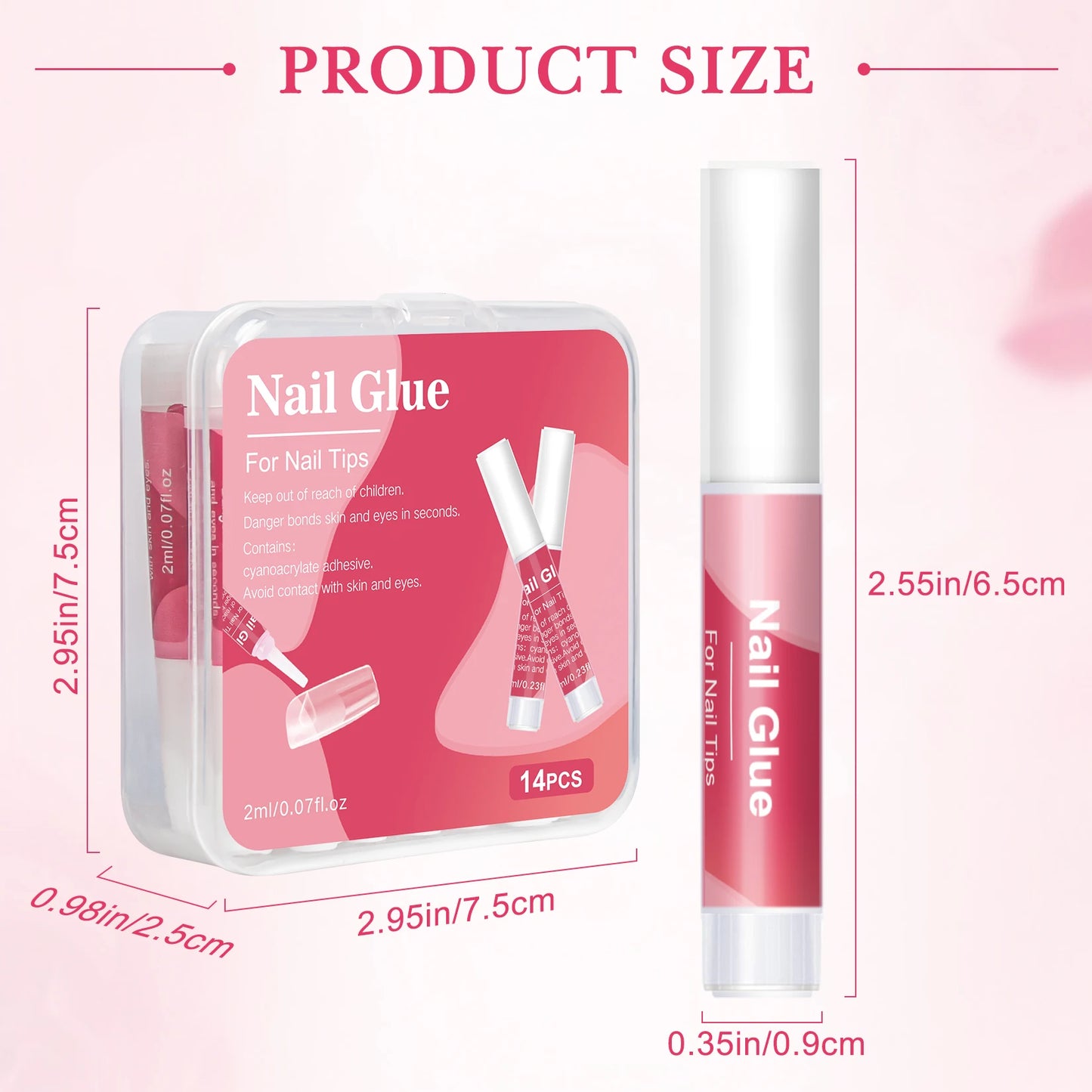 14PCS Nail Glue for Press on Nails for Nail Tips Acrylic Nail Glue