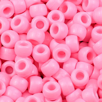 100/200/400pcs 6x9mm Solid Color Large Hole Pony Beads DIY Jewelry
