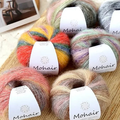 Gradient Mohair Soft Cotton Yarn DIY Crochet Hand Knitting Yarn