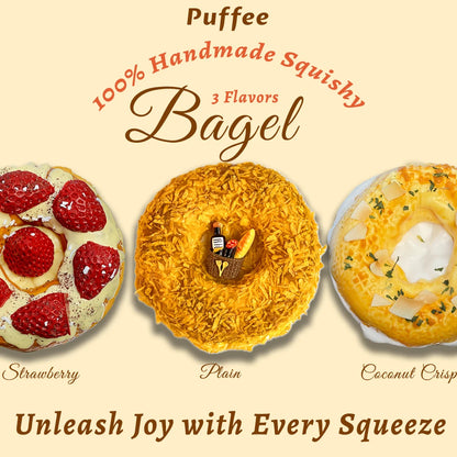 Bagel Food-grade Silicone Squishy, Creamy Soft Adhesive Toy, Taba