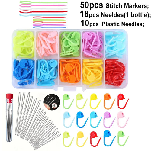 Sewing Knitting Kits Large Eye Blunt Yarn Needles & Plastic Weaving