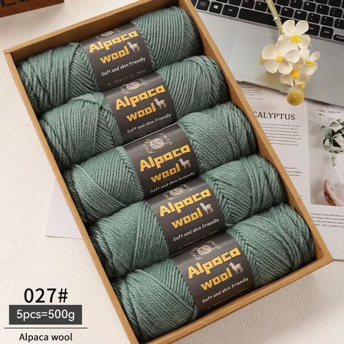 500g Alpaca Wool 245 Chunky Knitting Yarn Multi-Color Autumn and