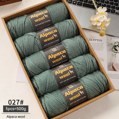 500g Alpaca Wool 245 Chunky Knitting Yarn Multi-Color Autumn and