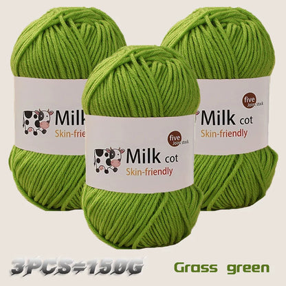 150g milk yarn handmade medium coarse DIY weaving yarn ball for