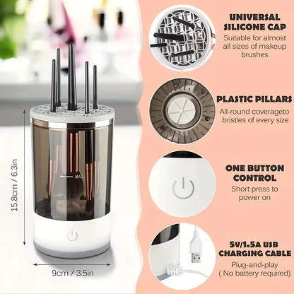 3 In 1 Electric Makeup Brush Cleaner  USB Plug Portable Eyeshadow