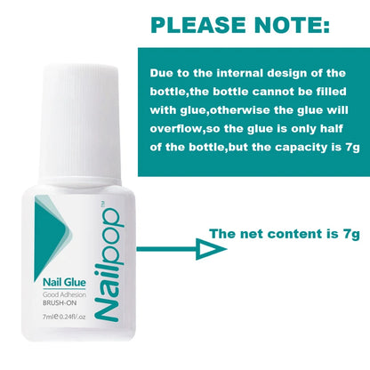 Nailpop 30/20/10pcs 7ml Nail Glue Strong Adhesive Fast Dry Fake Nail