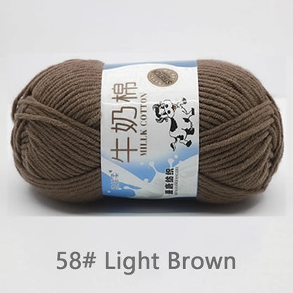 50Gram/Set Milk Cotton Yarn Crochet Line High-quality 5 Strand Milk