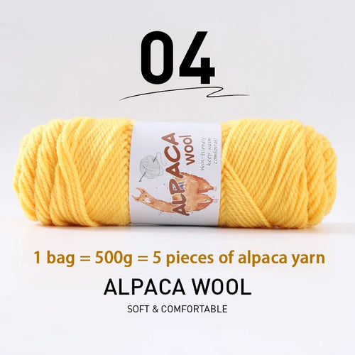 500g High-Quality Alpaca Wool Yarn 245 Thick Wool Yarn Casual Knitting