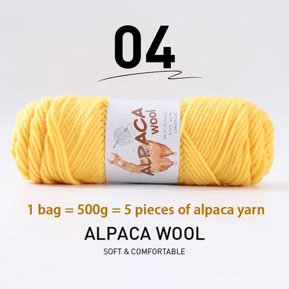 500g High-Quality Alpaca Wool Yarn 245 Thick Wool Yarn Casual Knitting