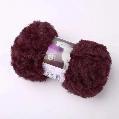 Skeins Faux Fur Yarn Soft Fluffy for Crocheting Fur Mink Hat Hand