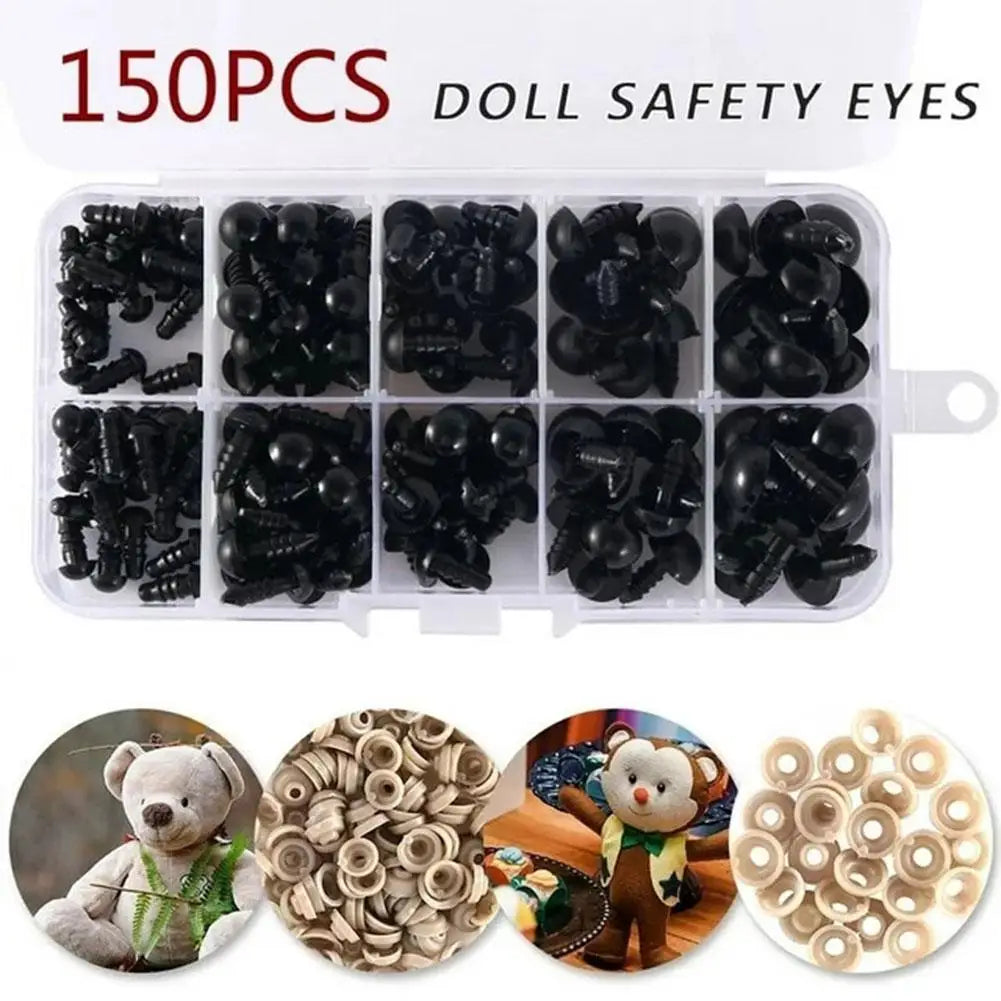 150pcs DIY Doll Safety Eyes Multiple Sizes DIY Craft Stuffed Animals