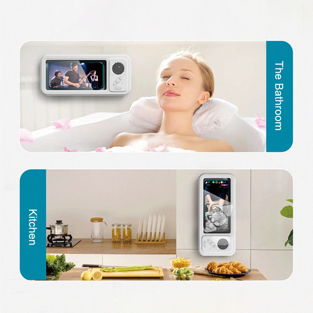 Wall Mounted IPX4 Waterproof Speaker Stand for Bath Phone Holder