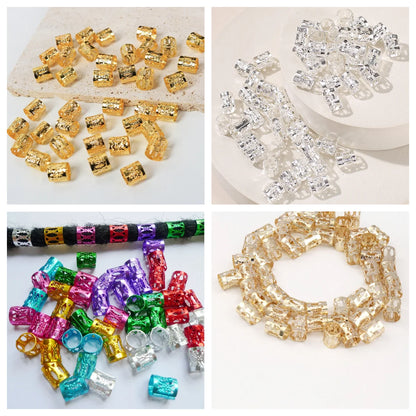 100pcs Dreadlock Hair Rings Adjustable Cuff Clip Hair Braids Loc Hair