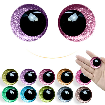 20 pieces of 3D sequined safety eyes, with rubber rings, suitable for