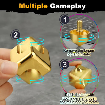 Alloy Cube Spinner Fingertip Gyroscope Fidget Anti Stress Toys Adult