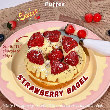 Bagel Food-grade Silicone Squishy, Creamy Soft Adhesive Toy, Taba