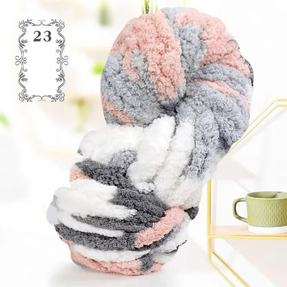 500g of Thick Chenille Yarn for Blankets, Ultra-Soft, Thick, Fluffy,