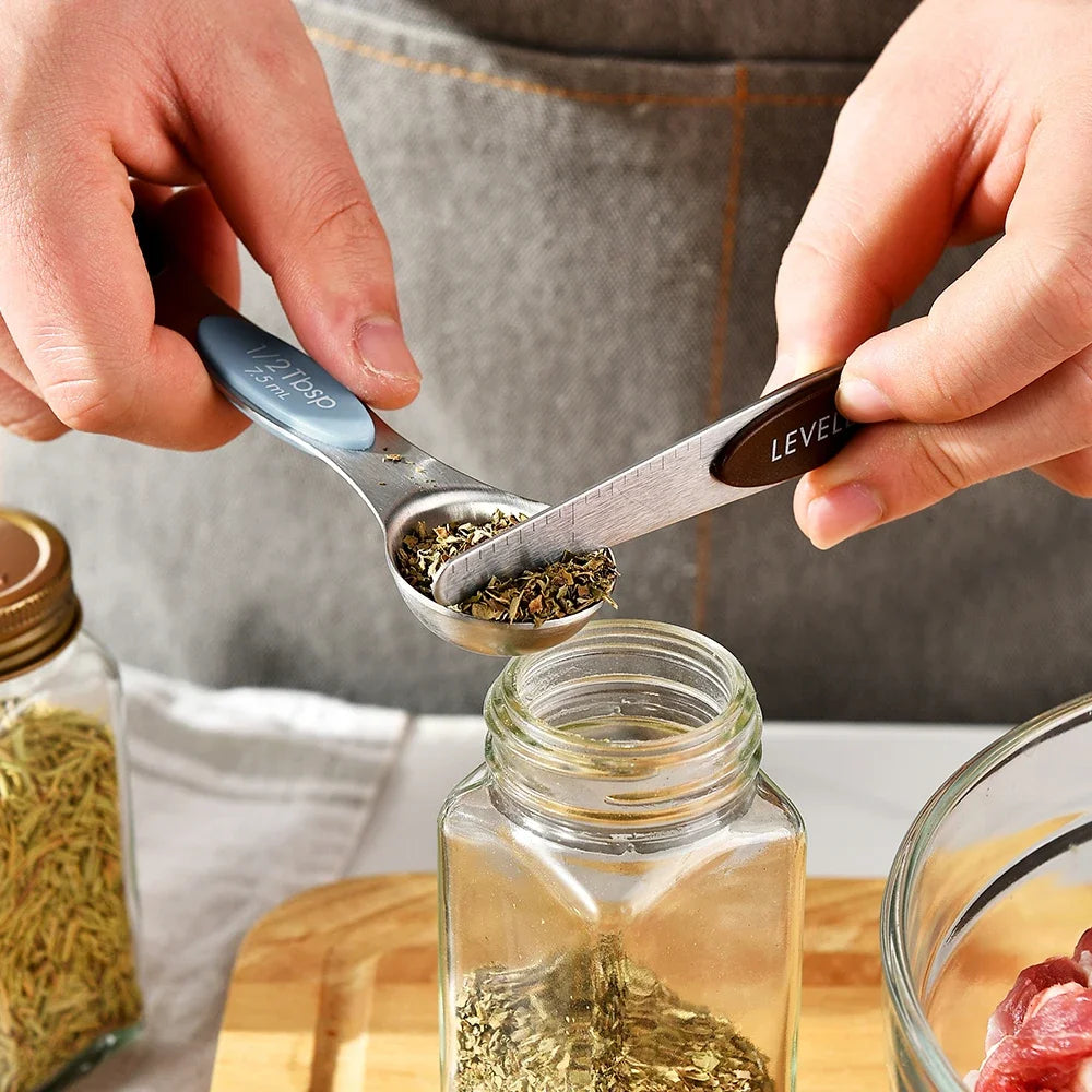 8Pcs/Set Magnetic Measuring Spoon Set Stainless Steel Stackable