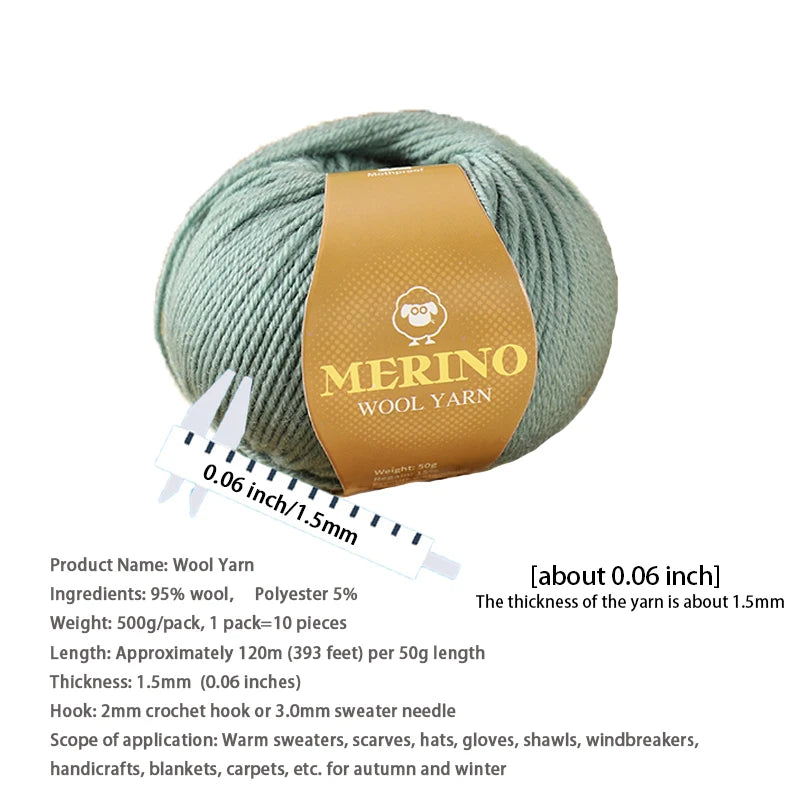 500g of High-Quality 212 Medium-Fine Alpaca Wool Yarn 10 pack