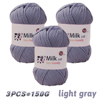 150g milk yarn handmade medium coarse DIY weaving yarn ball for