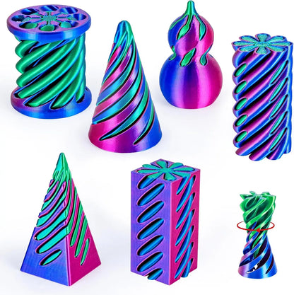 3D Printed Spiral Cone Fidget Toy Impossible Passthrough Pyramid