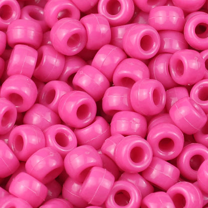 100/200/400pcs 6x9mm Solid Color Large Hole Pony Beads DIY Jewelry