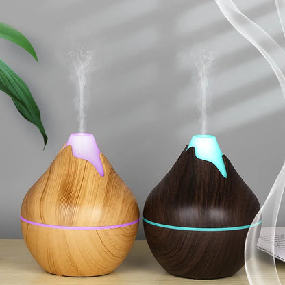 350ML USB Aroma Oil Diffuser Wood Electric Humidifier Ultrasonic Air