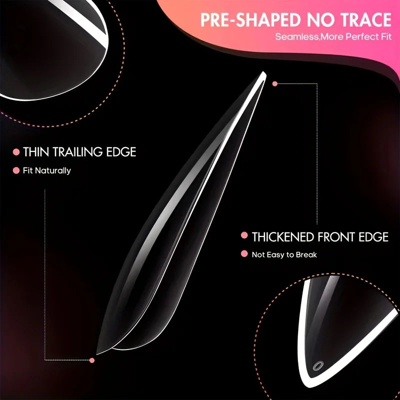 120 Pieces of Transparent Coffin/Almond/Fine High