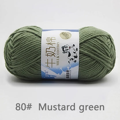 50Gram/Set Milk Cotton Yarn Crochet Line High-quality 5 Strand Milk