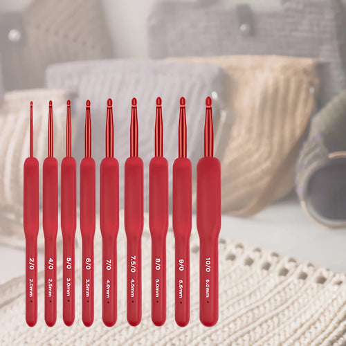 Crochet Hook Needle Silicone Handle Aluminum Crochet Needle Set