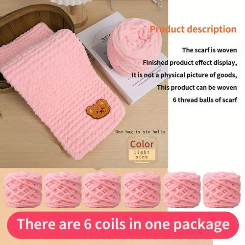 6 Thread Balls+1 Teddy Bear Jewelry Handmade Gift Woven Scarf Thread