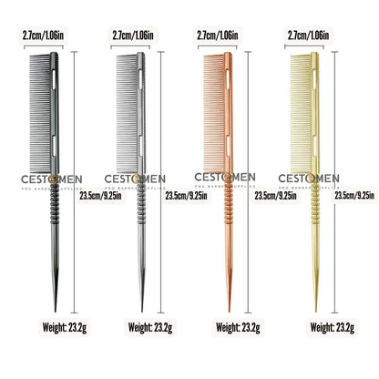 New Design Rat Tail Aluminium Styling Comb Professional Barber Heat