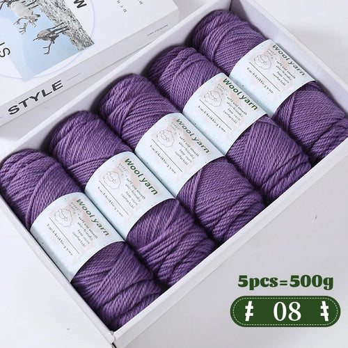 500g Gradient Dyed Rainbow Alpaca Wool Yarn, Thick Yarn for Hand