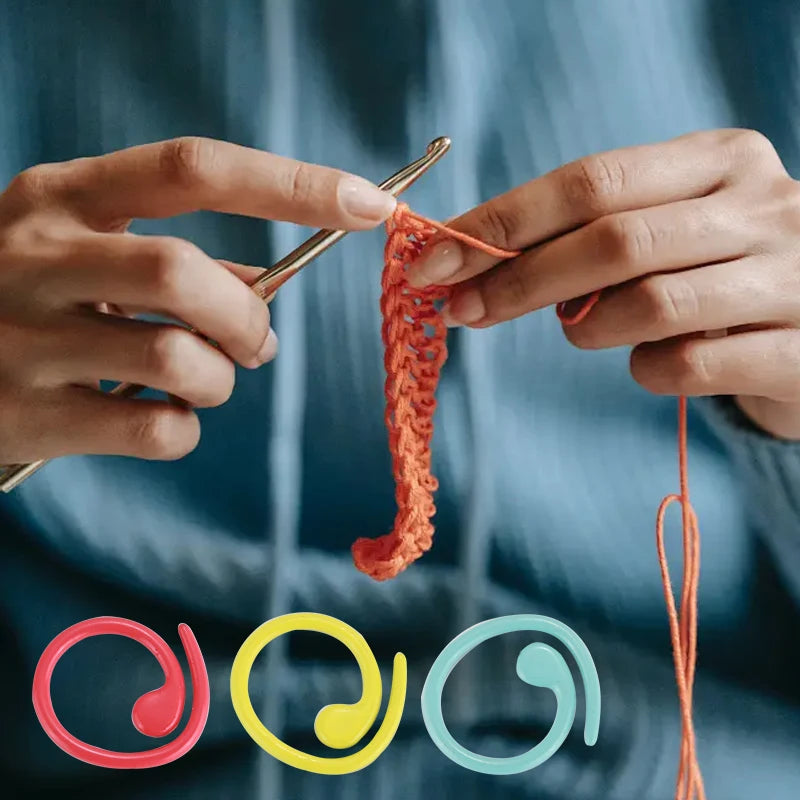 Metal Stitch Markers Helical-Shaped Crochet Markers Ring Multicolor