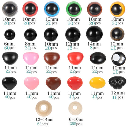 Plastic Safety Eyes and Noses For Toys Doll Crafts Teddy Bear Dolls