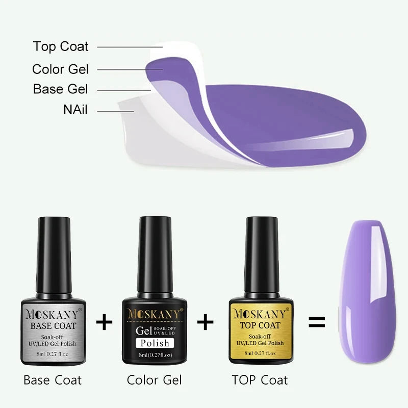 Acrylic No-acid Primer Air Dry Nails Art Set With Base Coat And Top