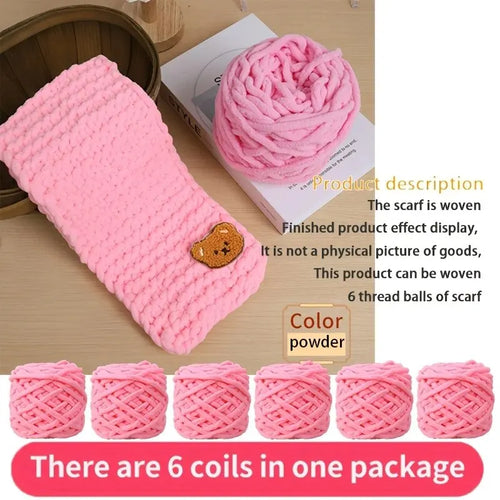 6 Thread Balls+1 Teddy Bear Jewelry Handmade Gift Woven Scarf Thread