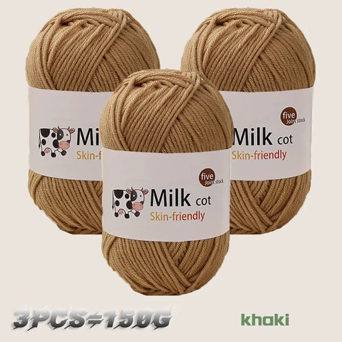 150g milk yarn handmade medium coarse DIY weaving yarn ball for