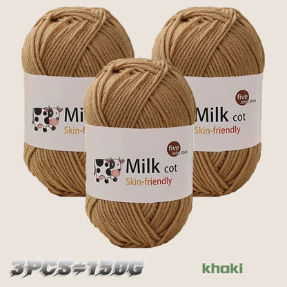150g milk yarn handmade medium coarse DIY weaving yarn ball for