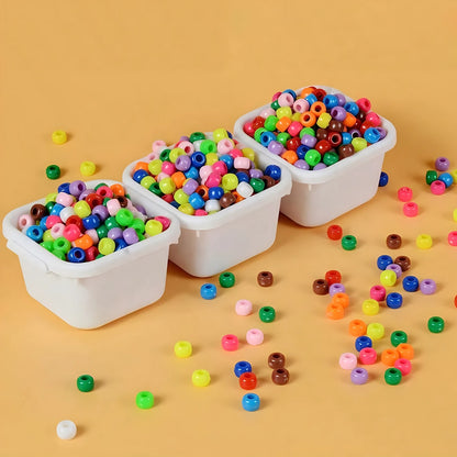 500pcs Pony Candy Colorful Plastic Beads For Jewelry Making DIY Hair